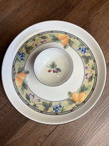 Mikasa Garden Harvest 14" Chip and Dip (NIB)