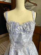 Windsor Corset Mini Dress Floral Jacquard Fit & Flare (M)