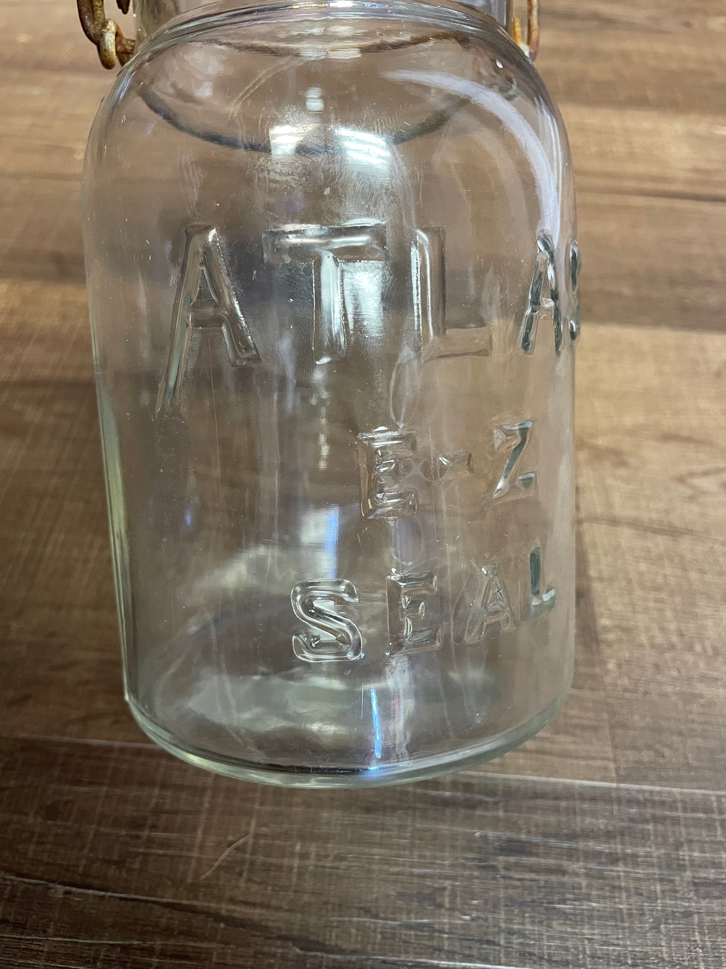 Vintage Atlas E-Z Seal Canning Jar with Glass Lid and Wire Bale