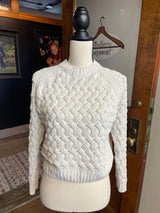 Kendall & Kylie Gray Crew Neck Cable Knit Sweater (S)