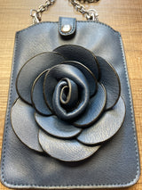 Alexis Fashion Floral Blue Rosette Crossbody