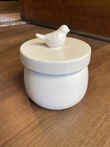 Ceramic Lidded Bird Canister