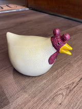 Vintage Glazed Ceramic Chicken Decor