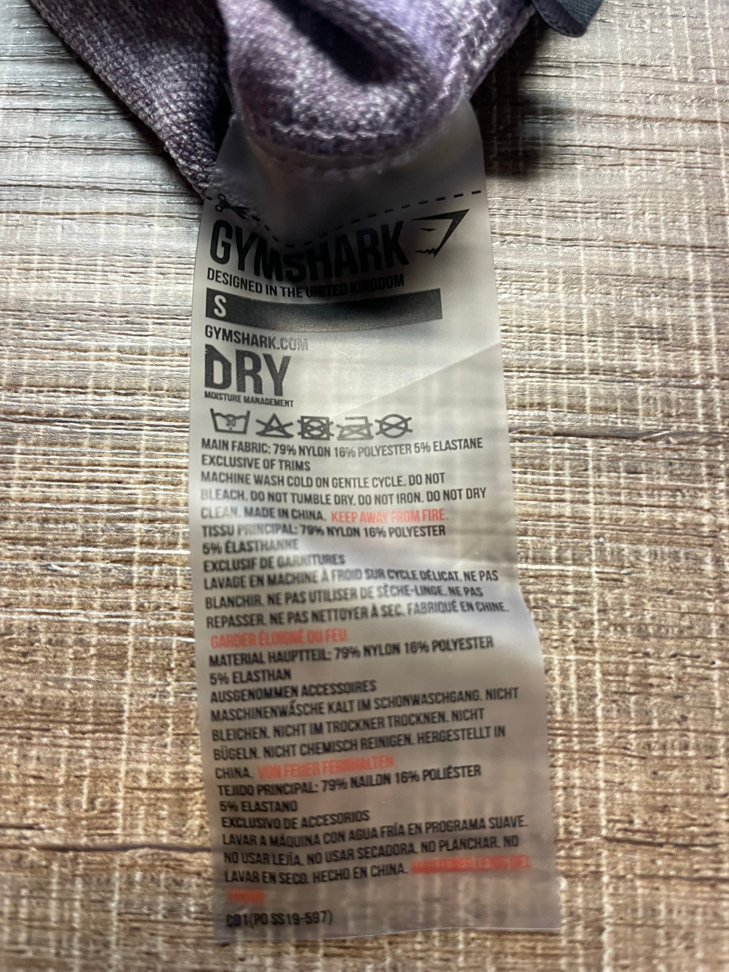 Gymshark Mauve Purple Camo Leggings (S)