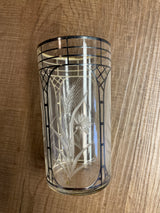 Vintage Glass Etched and Painted 8oz (set of 3)