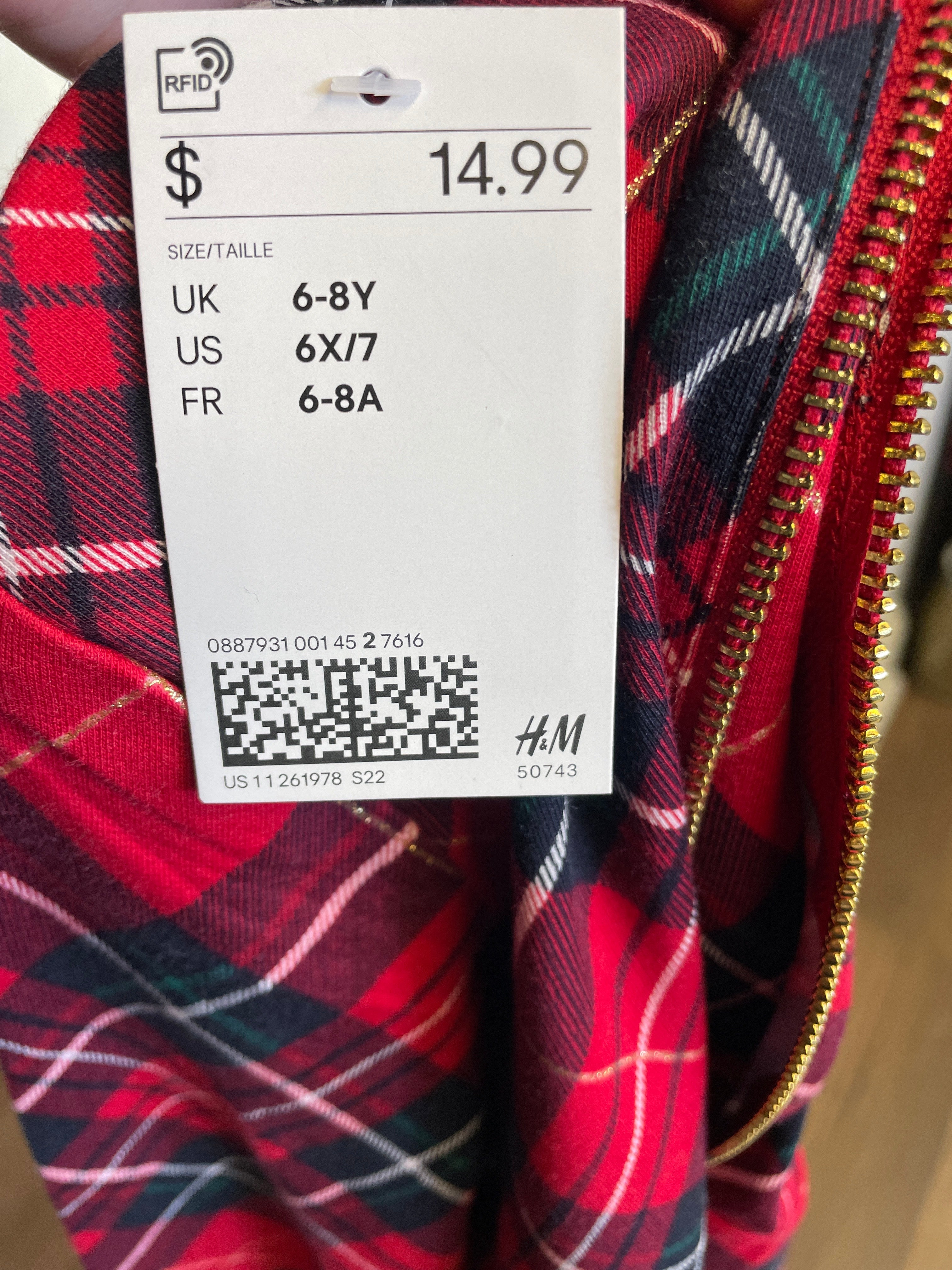 H&M Girls NWT Plaid Holiday Dress (6X/7)