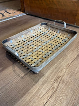 Kirkland's Wood and Metal Basket Weave Tray