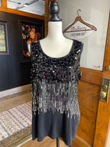 George Black Sequined Tank (2X)