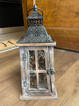 Wood Lantern with Swing Door