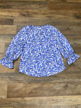 Chicos Crewneck Tee with Elastic Ruffle Sleeve (0/S) - BinxBerry Consignment