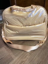 Steve Madden Quilted Tennis Bag Puffer Style Gold