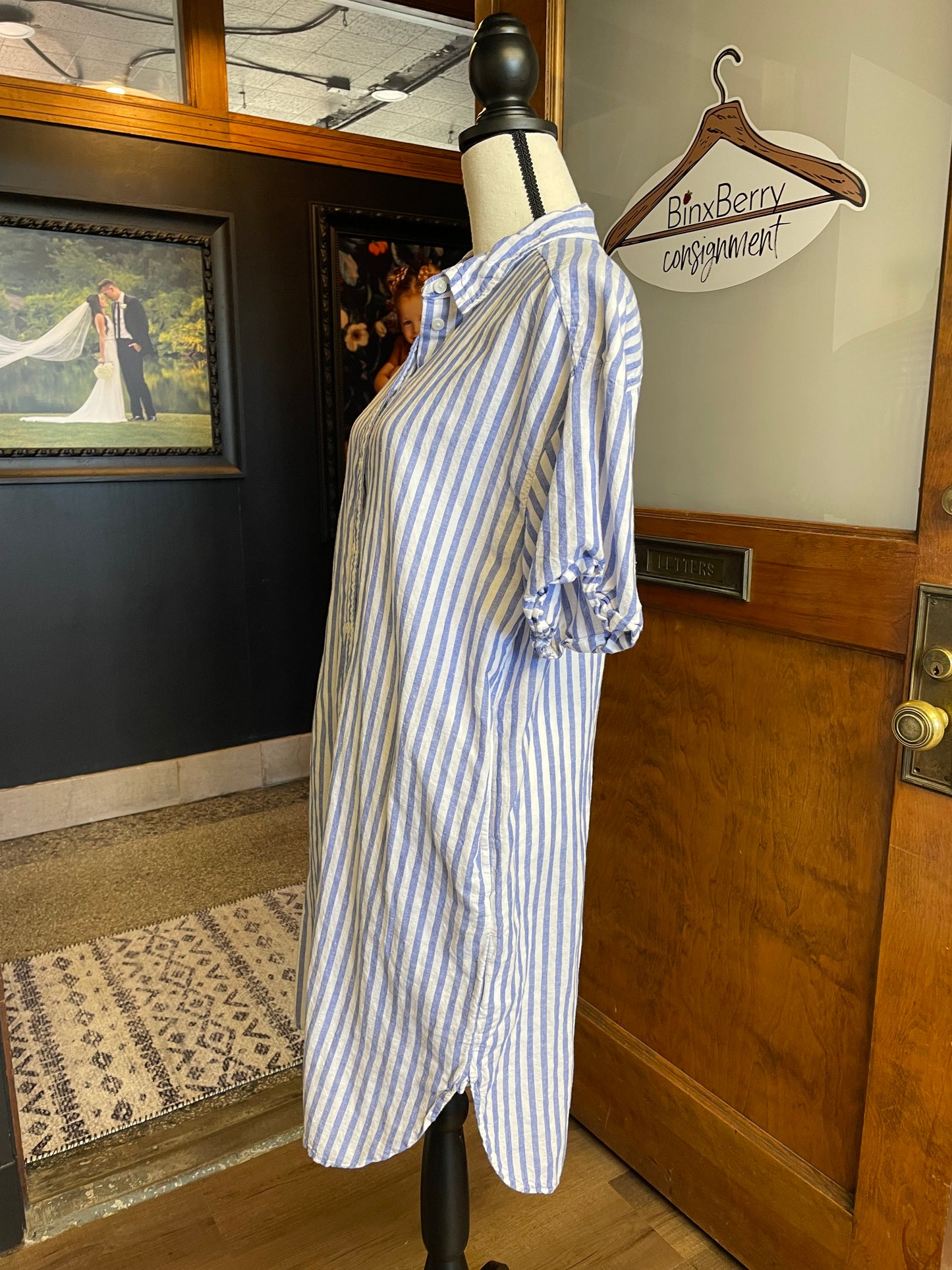 GAP Pinstripe Shirt Dress (M)