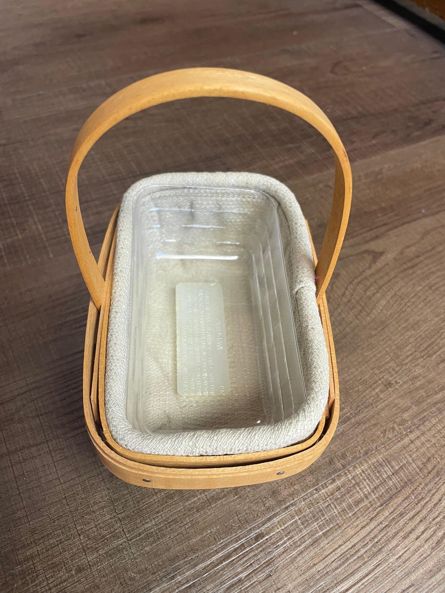 Longaberger Parsley Booking Basket, Protector & Liner