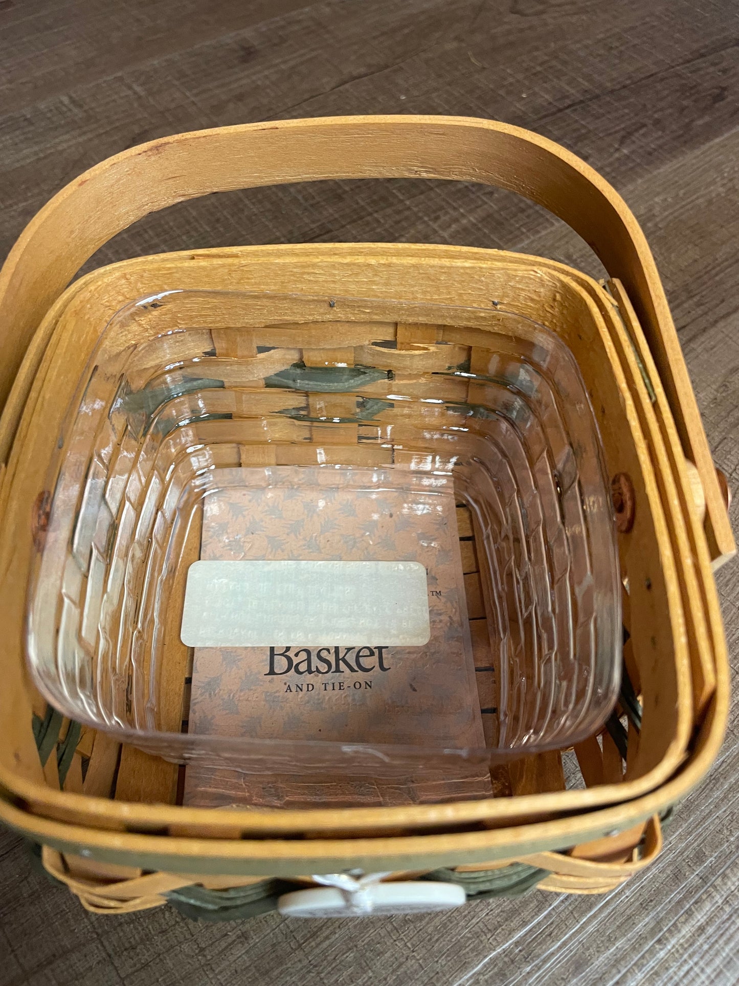 Longaberger Let it Snow 2000 Tree Trimming Basket & Tie-On