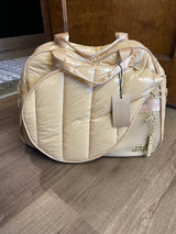 Steve Madden Quilted Tennis Bag Puffer Style Gold