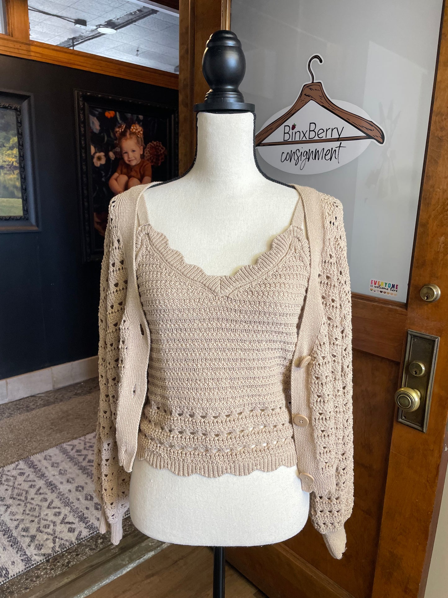 Dex Knit Cami & Cardigan Set (S)