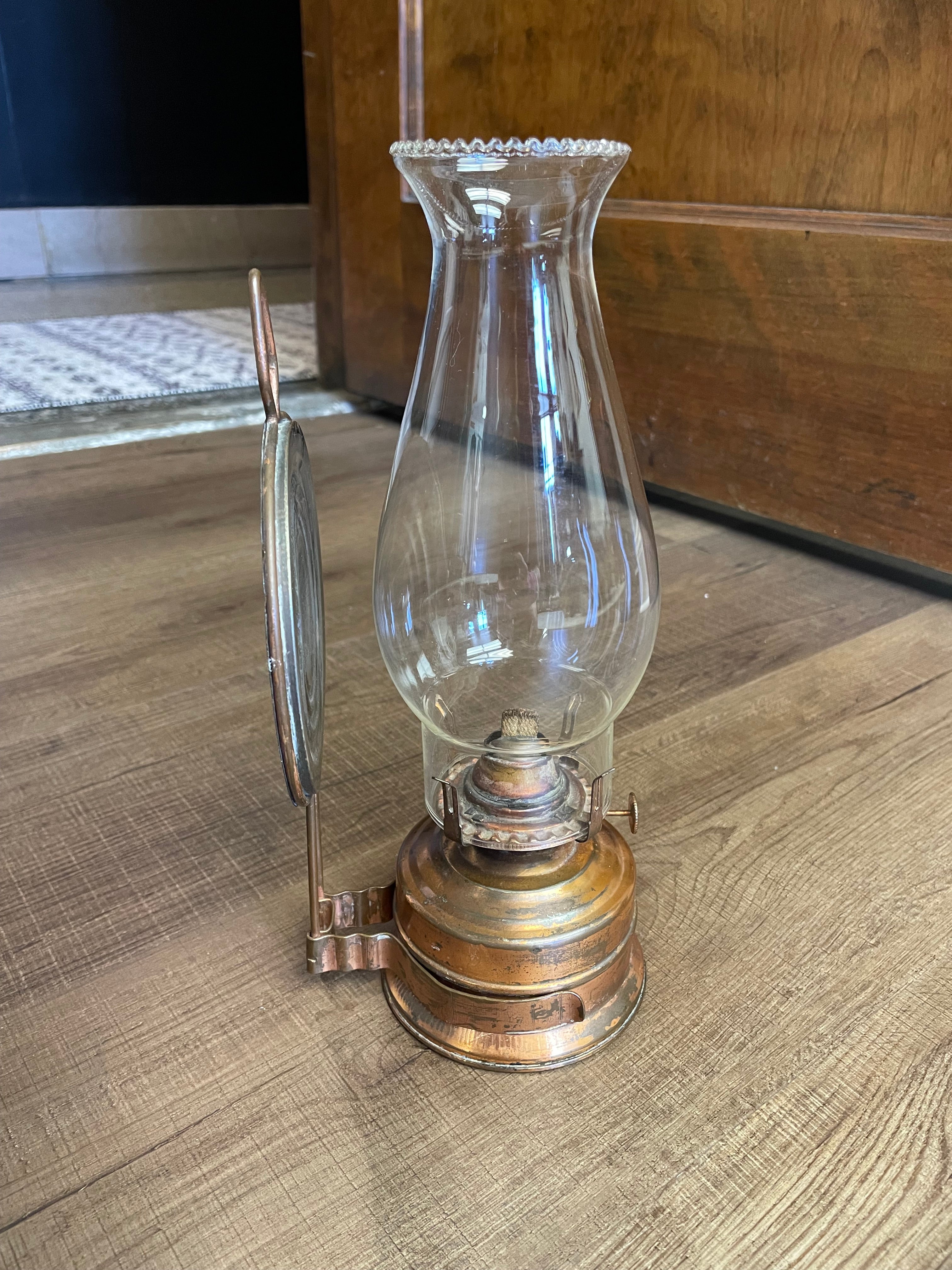 Vintage Oil Lamp with Glass Chimney
