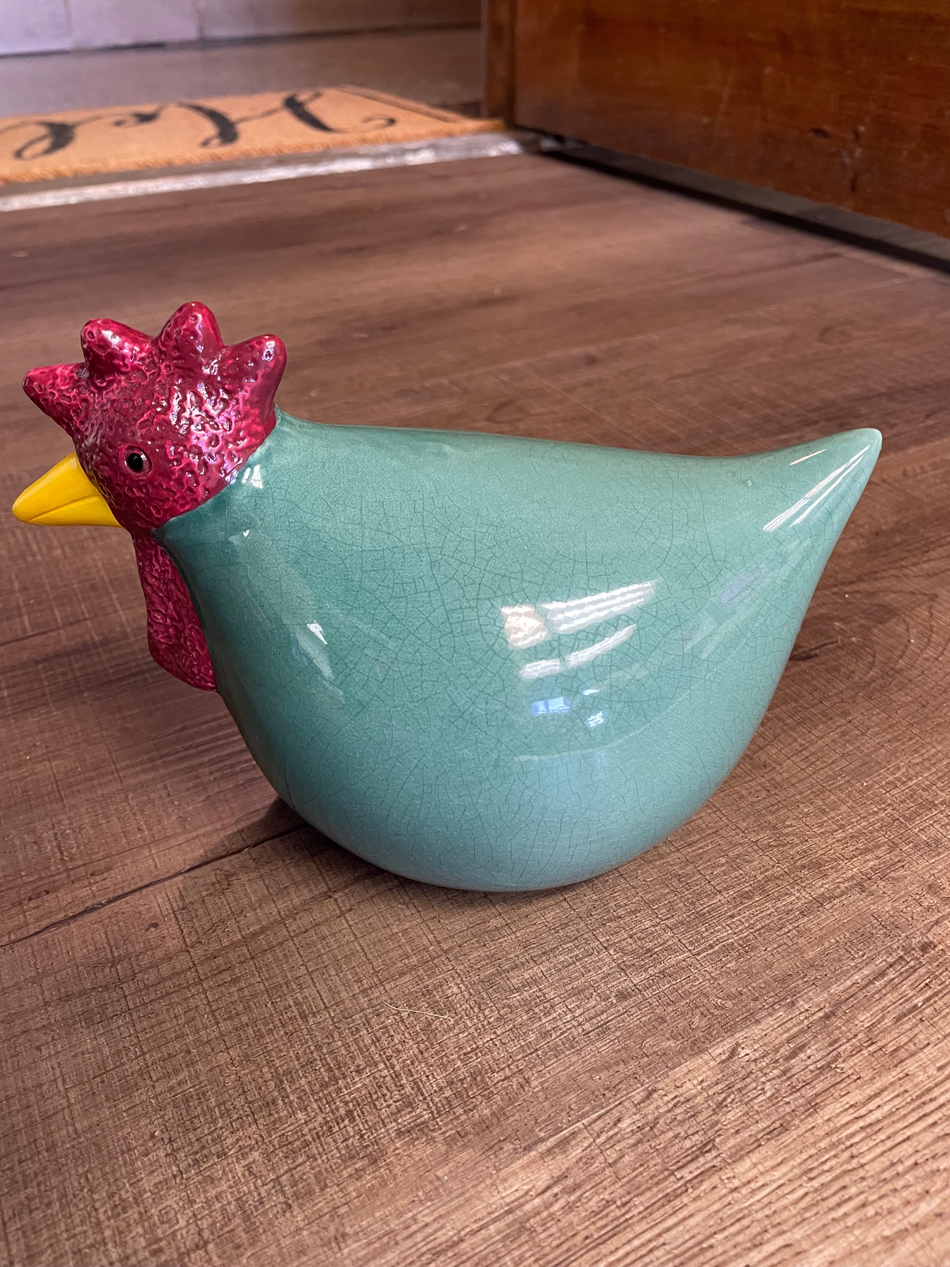 Vintage Glazed Ceramic Chicken