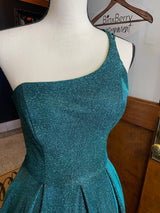 Windsor Green Sparkle Off Shoulder Formal Gown (7)