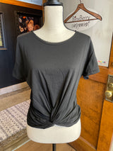 WHBM Twist Front Black Top (S)