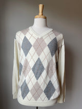 Roundtree & Yorke Argyle Merino Wool Men's Sweater (L)