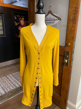 Merokeety Mustard Women's Snap Down Sweater (M)