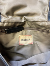 Margo Soft Black Pebbled Leather Fold Top Crossbody Bag