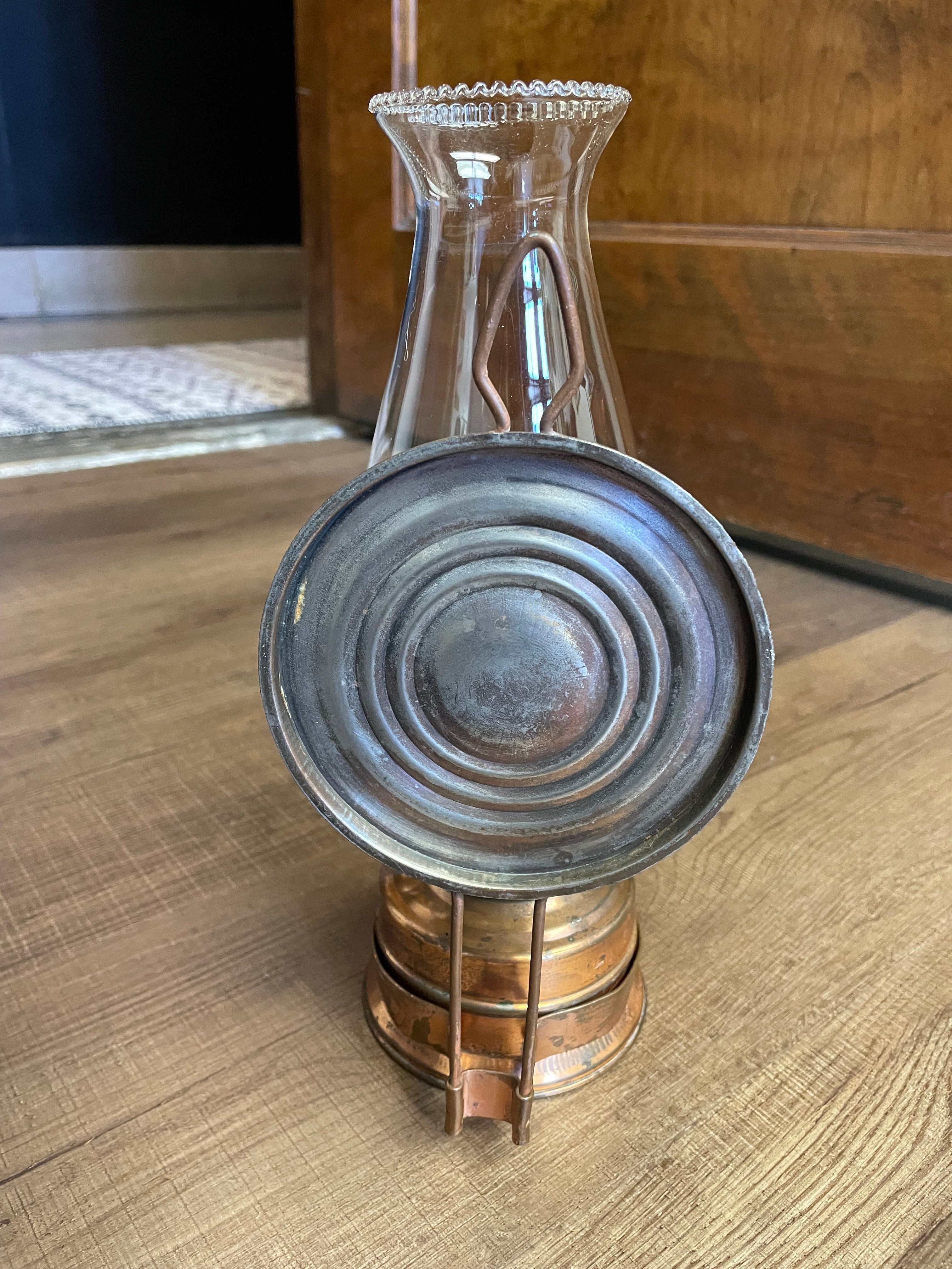 Vintage Oil Lamp with Glass Chimney