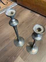 Hammered Metal Matchstick Candlesticks