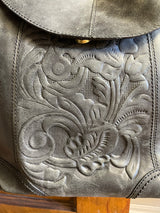 Born Floral Embossed Genuine Leather Shoulder Bag