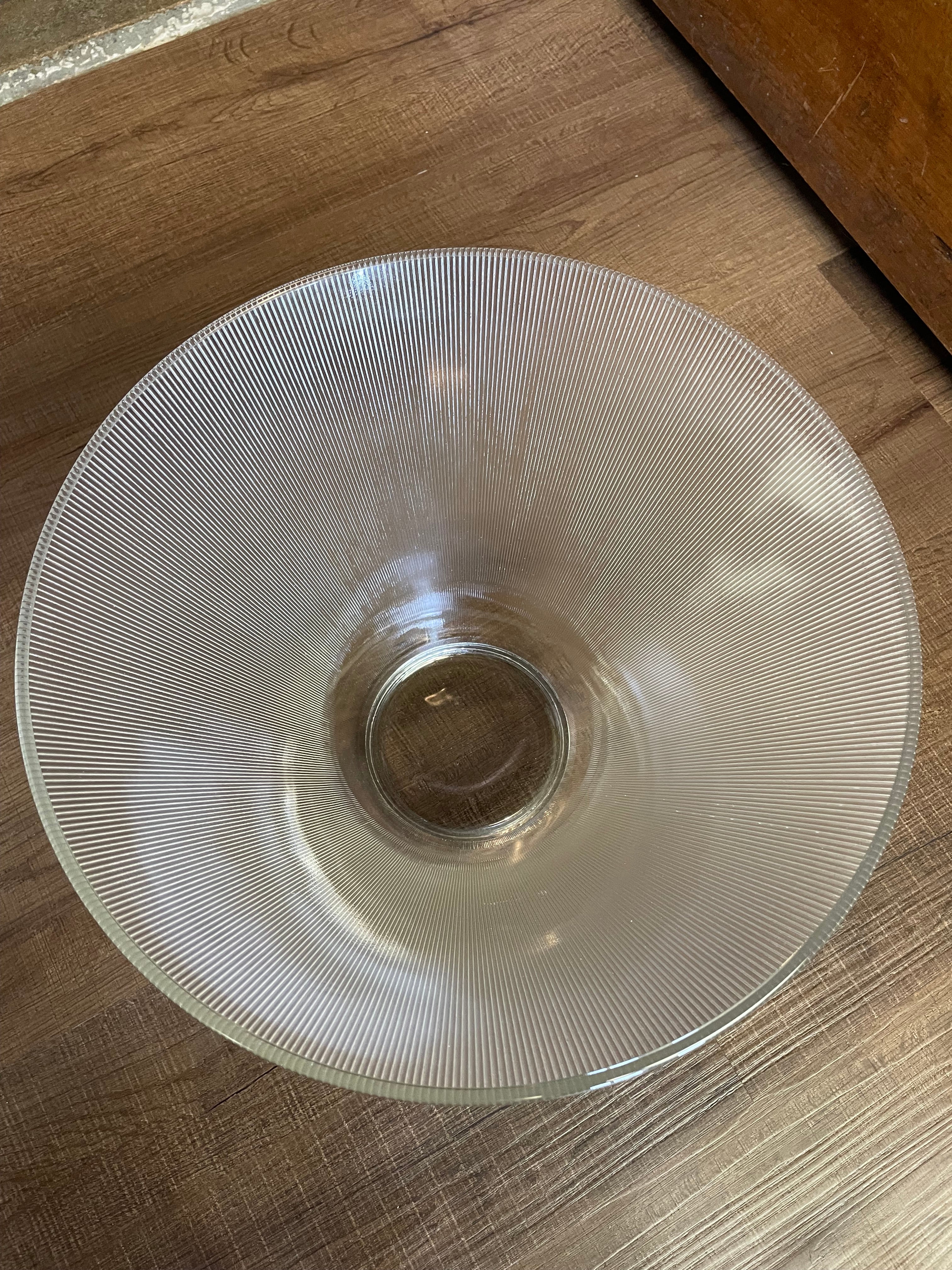 Vintage Federal Glass Fine Ribbed Punch Bowl Set