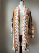 Bibi Southwestern Open Front Cardigan (L)