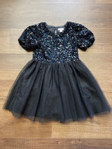 Cat & Jack Tulle & Sequins Black Dress (6/6X)