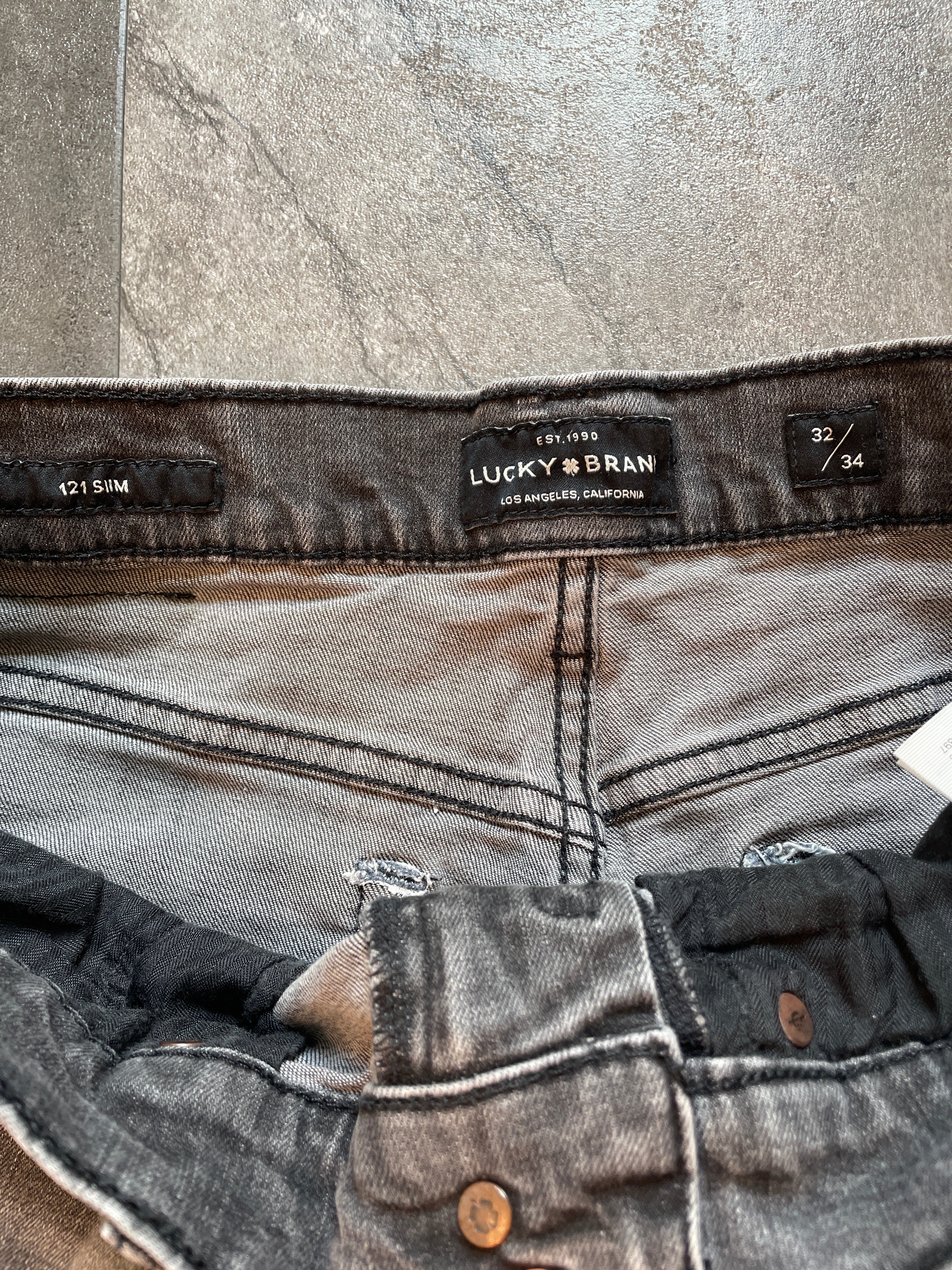 Lucky Brand Men's 121 Slim Black Jeans (32/34)