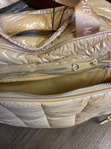 Steve Madden Quilted Tennis Bag Puffer Style Gold