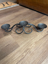 Wrought Iron 3 Tier Pillar Candle Holder