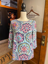 The Talbots Tee Kaleidoscope Print Top (S)