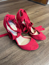 lulus Dorian Blush Suede Lace-Up Platform Heels (9)