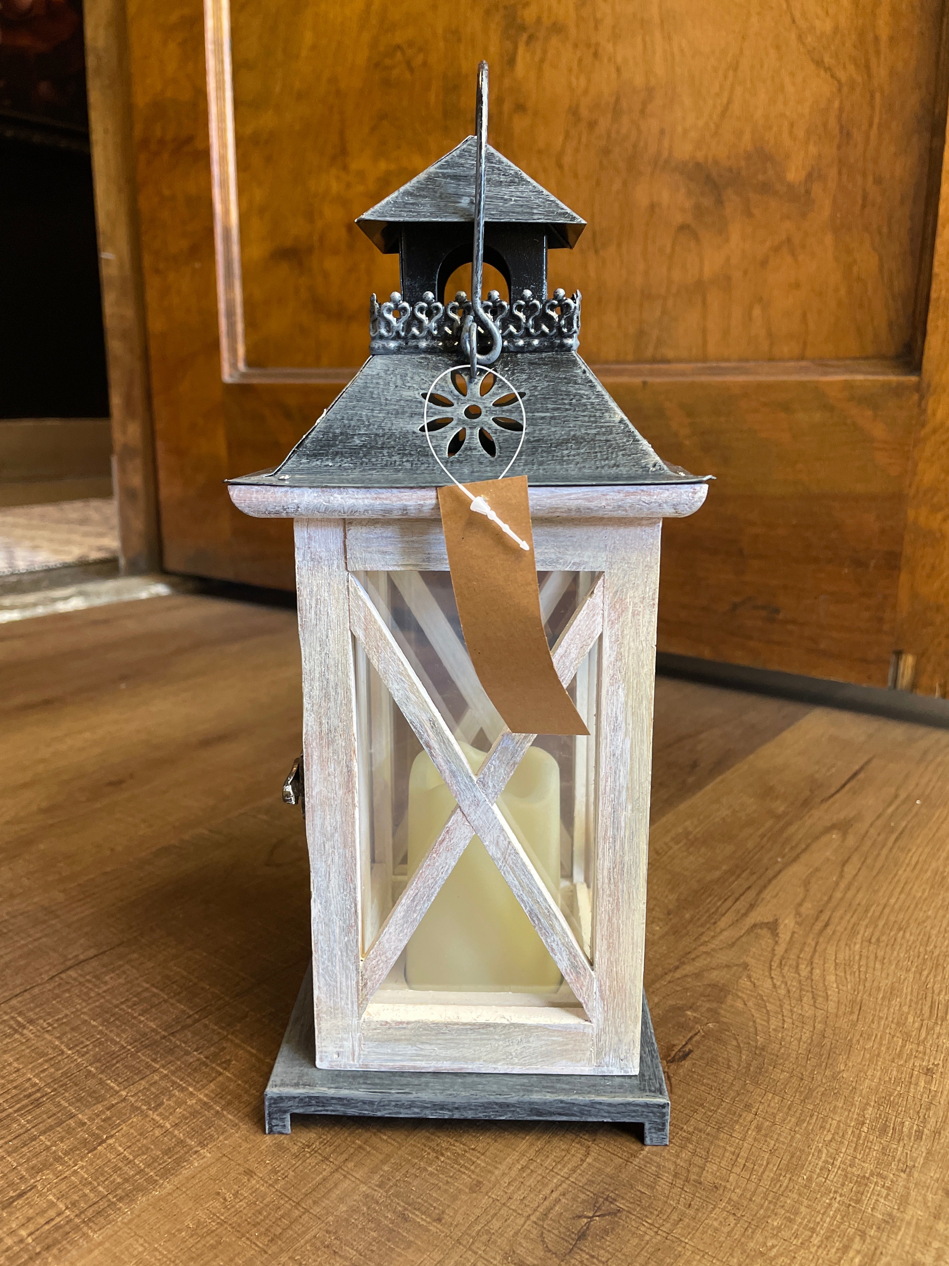 12" Lantern with Flicker Candle