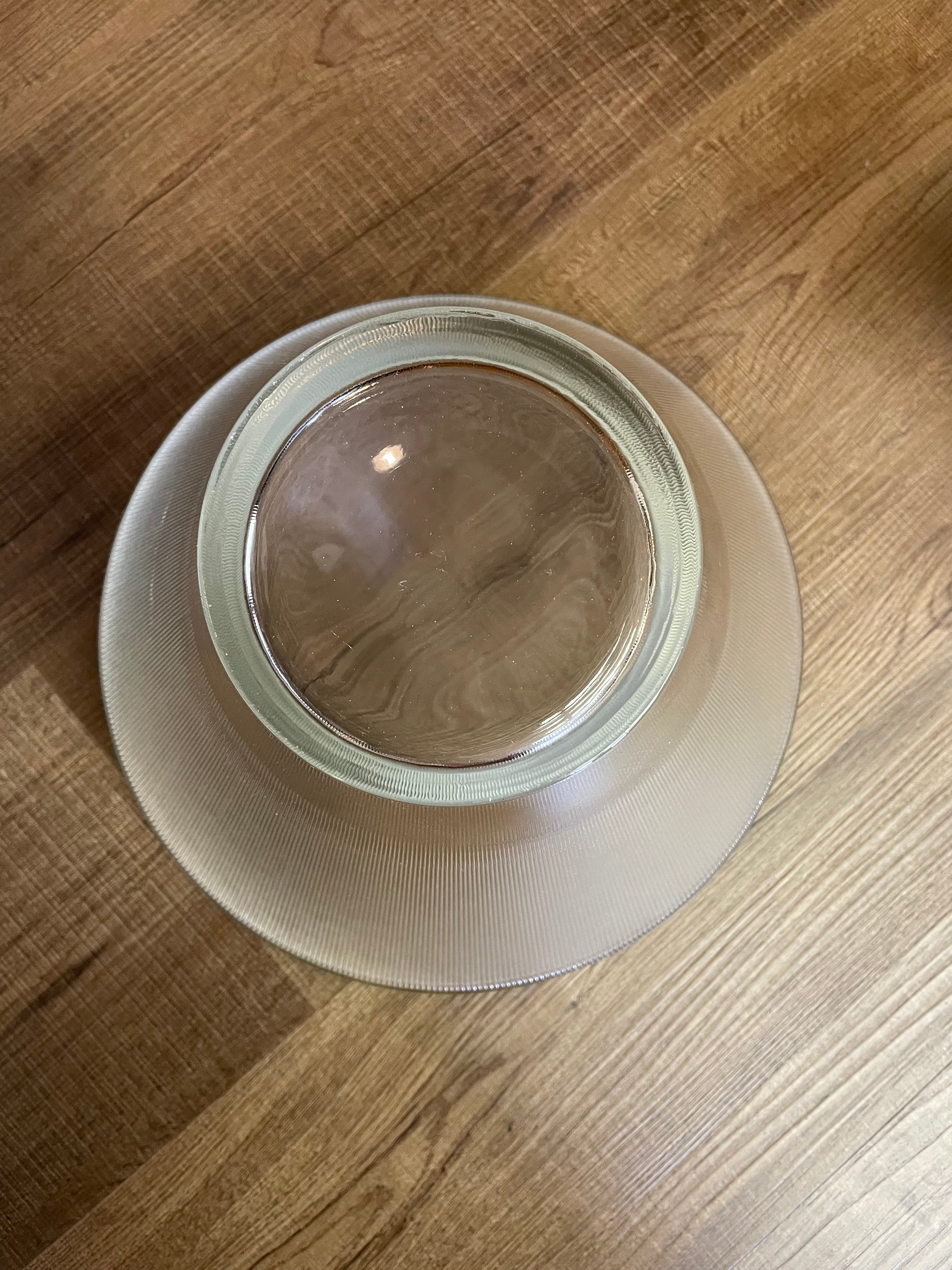 Vintage Federal Glass Fine Ribbed Punch Bowl Set