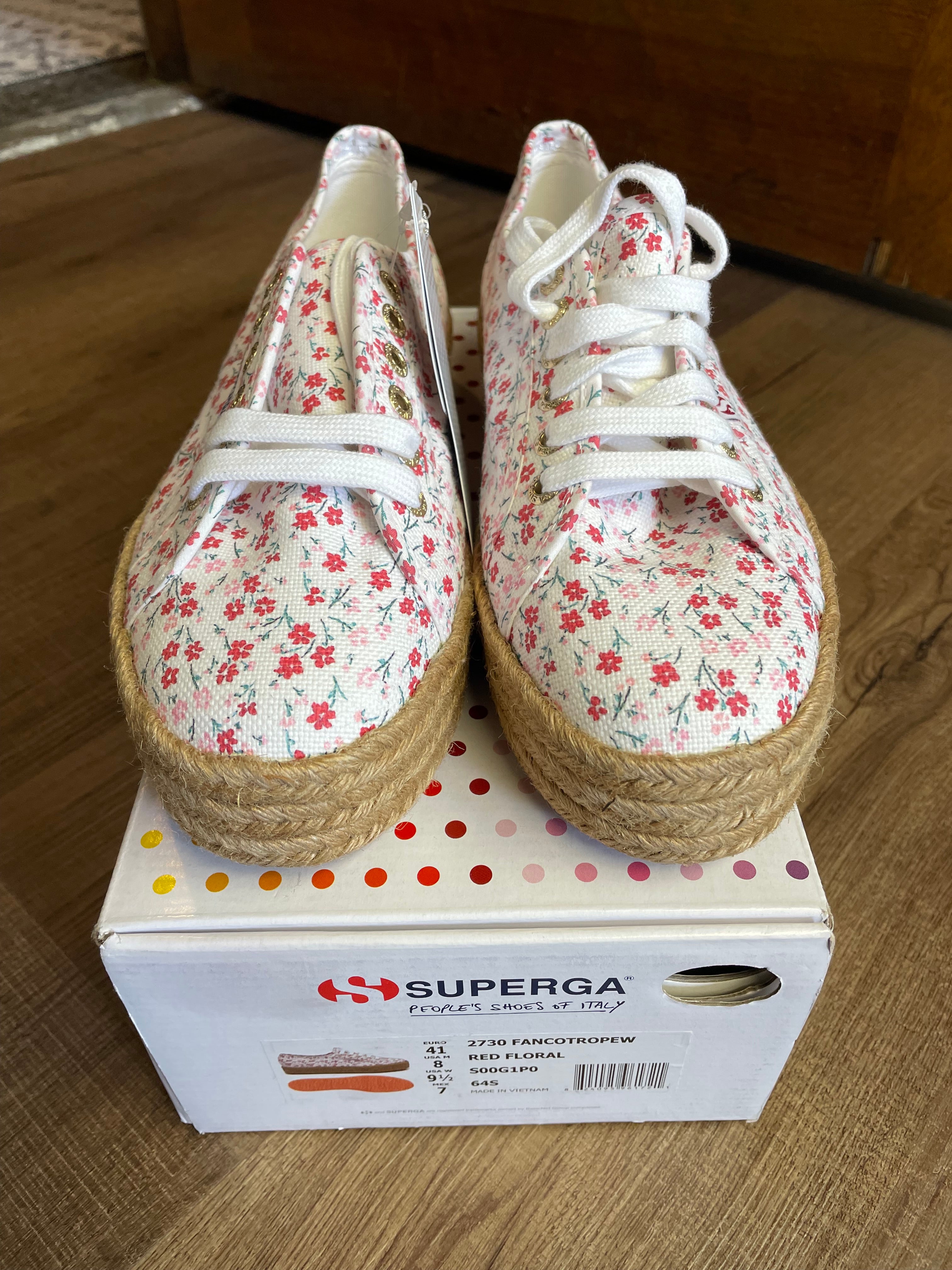 Superga Fantasia Red Floral Women's Sneakers (8)