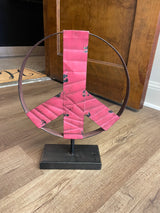Metal Peace Sign Decor (Pink)