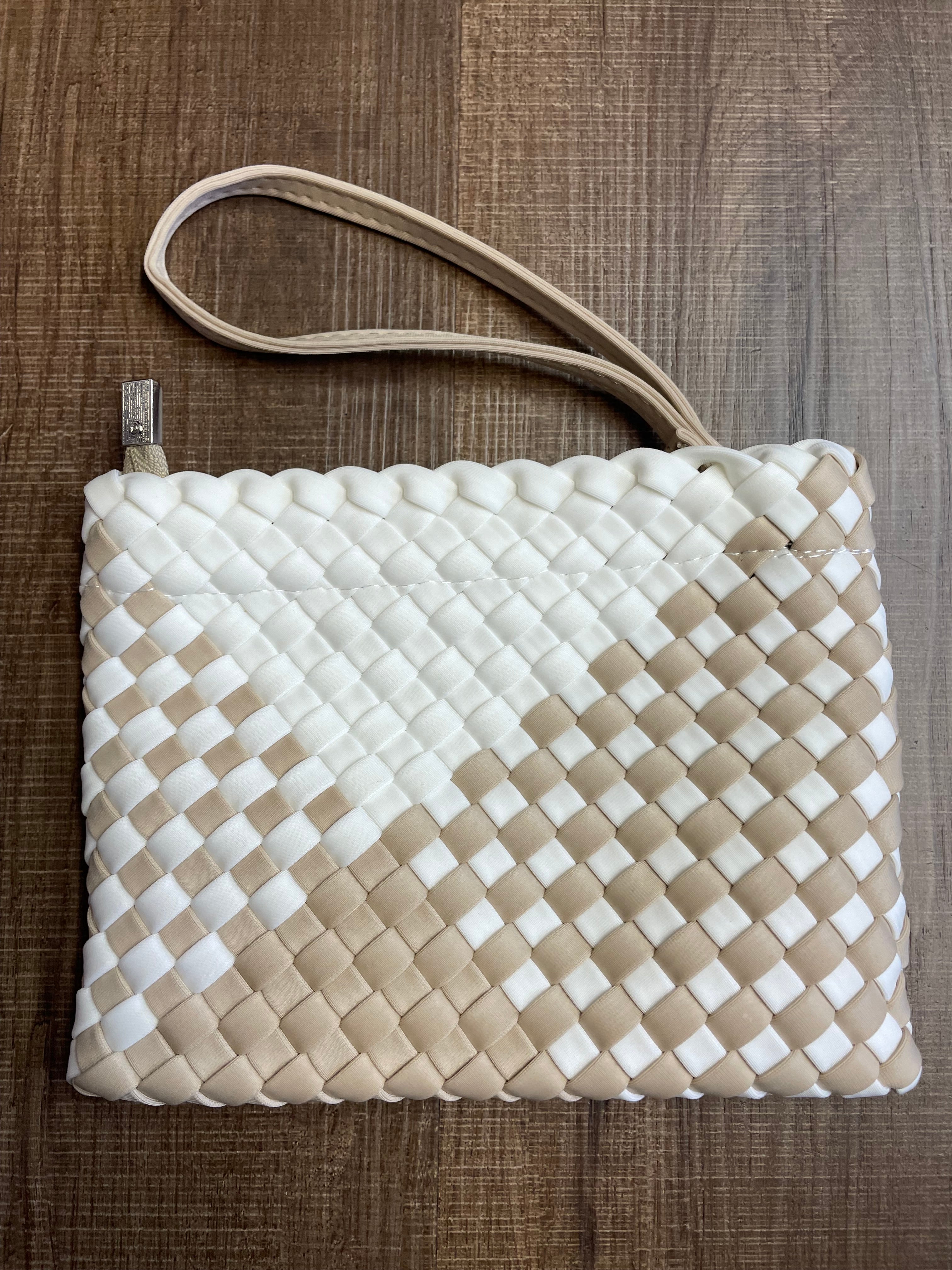 Neoprene Woven Handbag and Wristlet Set