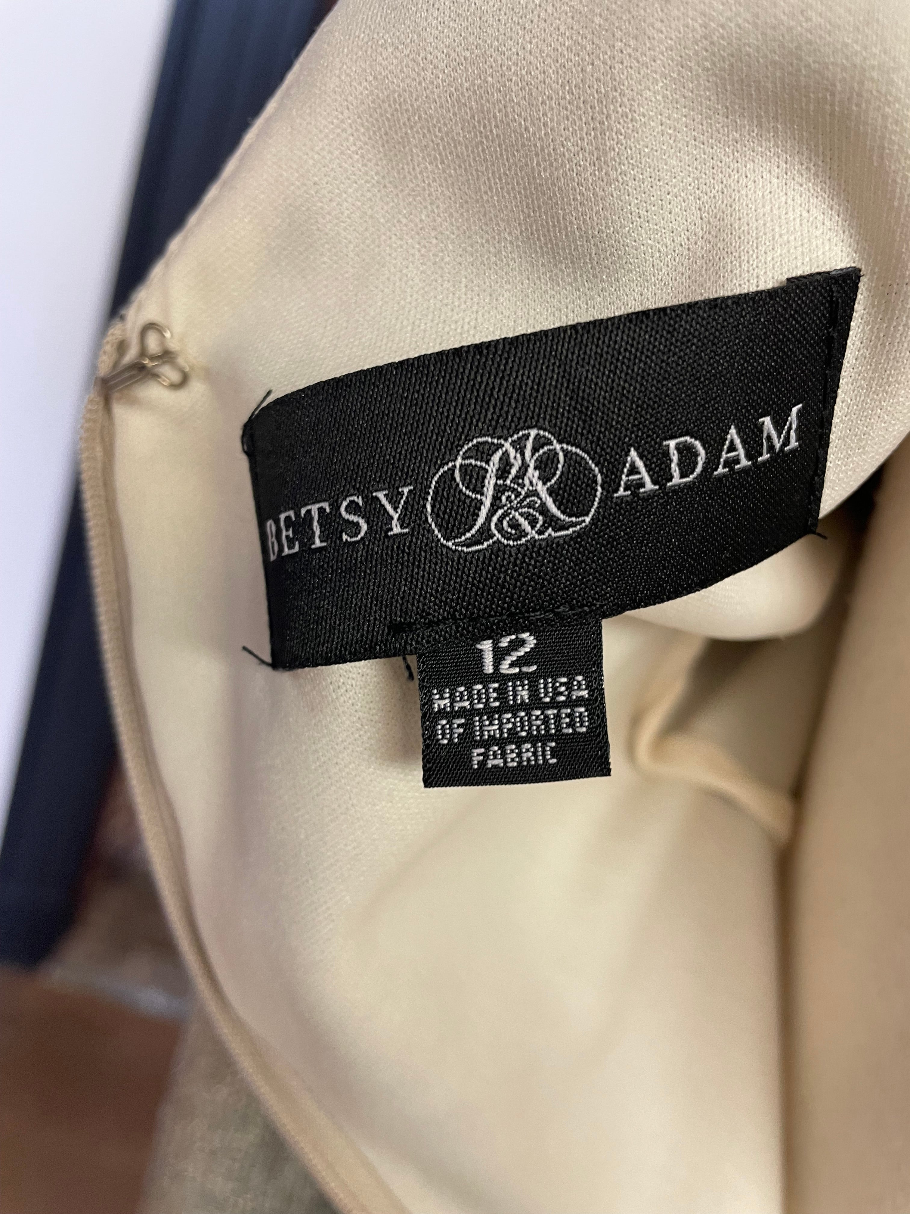 Betsy & Adam Metallic Dress with Draped Arms (12)