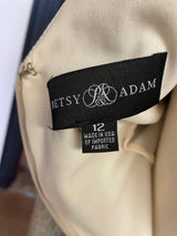 Betsy & Adam Metallic Dress with Draped Arms (12)