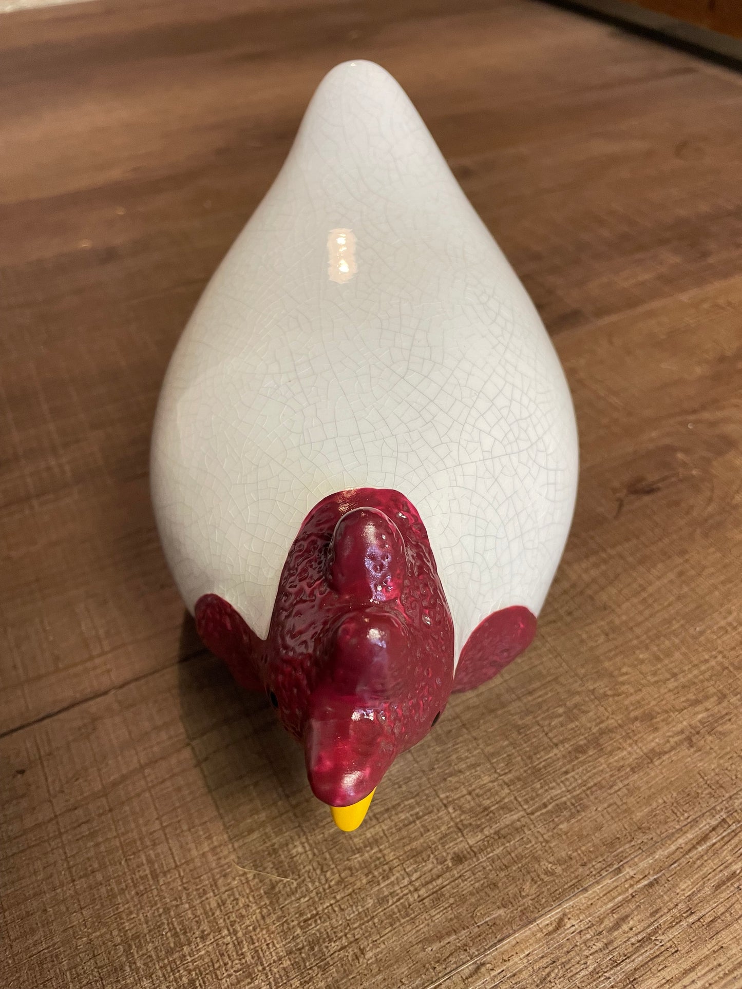Vintage Glazed Ceramic Chicken Decor