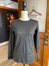 LRL Ralph Lauren Houndstooth Long Sleeved Top (M)