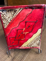 Vintage Moroccan Stretched Leather Tealight Lantern