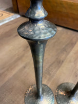 Hammered Metal Matchstick Candlesticks