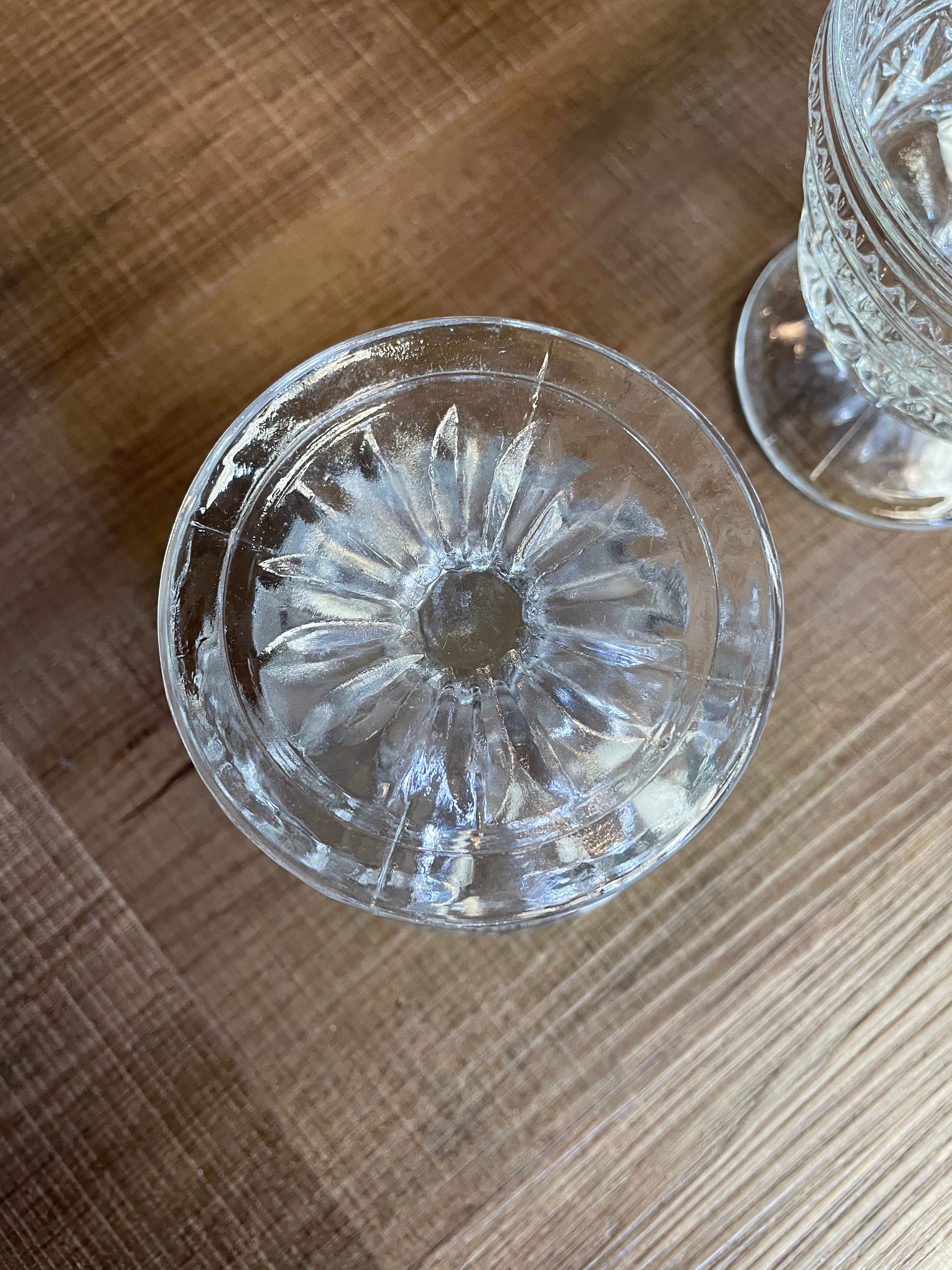 Glass Etched Dessert Pedestal Bowls (set of 4)